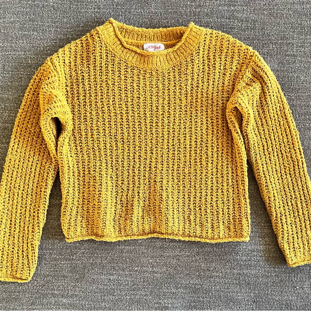 Cat & Jack Mustard Yellow Knit Sweater